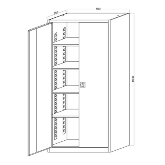 Metalni arhivski orman 80×38×180 cm