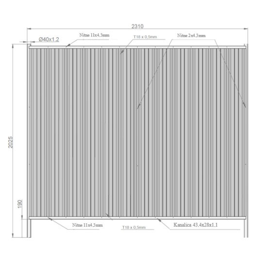 Mobilna ograda pun panel - Z1