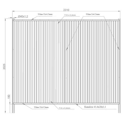 Mobilna ograda pun panel - Z1