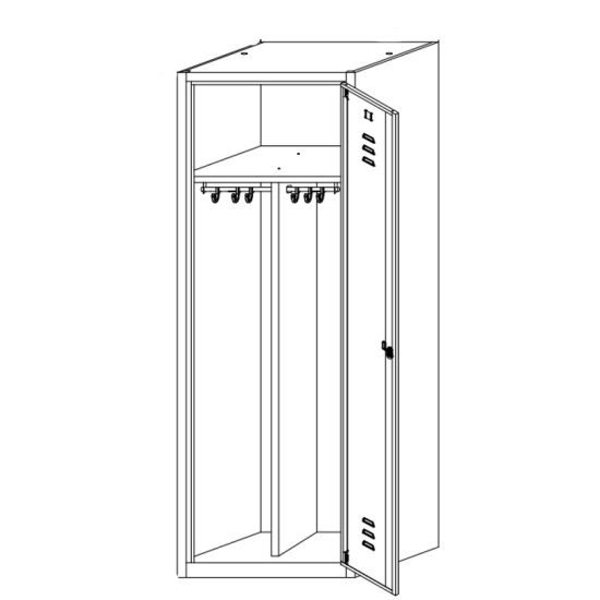 Metalni garderobni orman sa unutrašnjom pregradom 41.5×50×180 cm